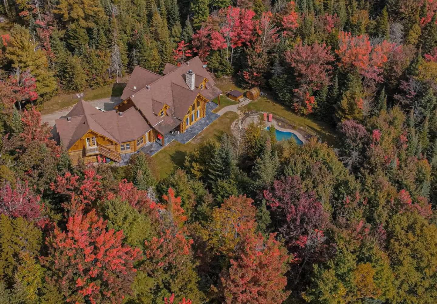 Executive Plus 44 - Majestic Log Chalet With Hot Tub Sauna Heated Pool And Close To Activities Mille-Isles Luaran gambar